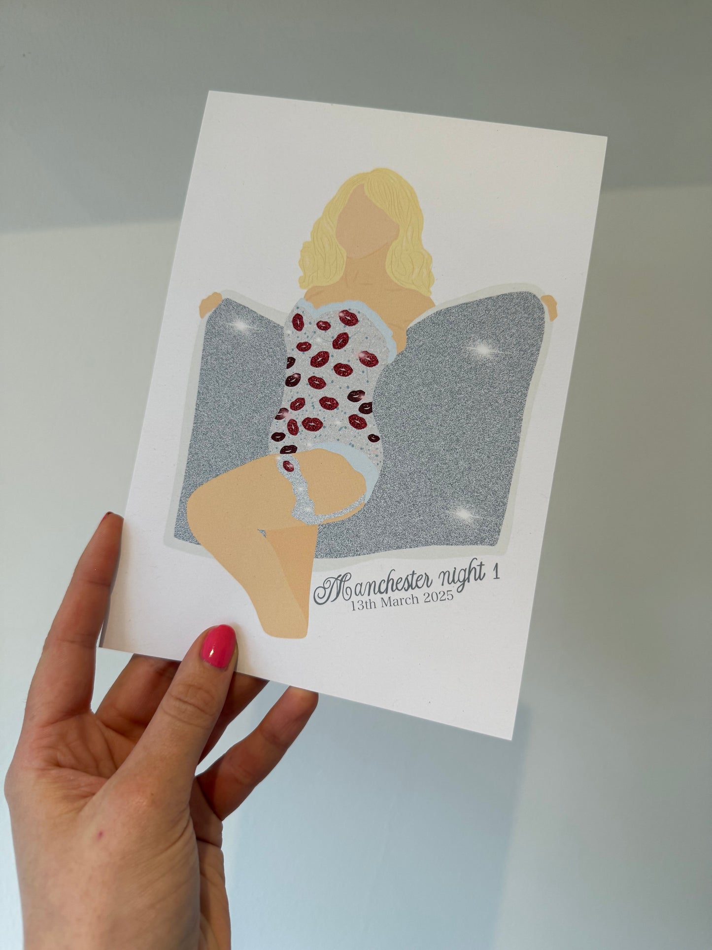 Short n’ Sweet Manchester outfit prints. A5 print. Nights 1 and 2