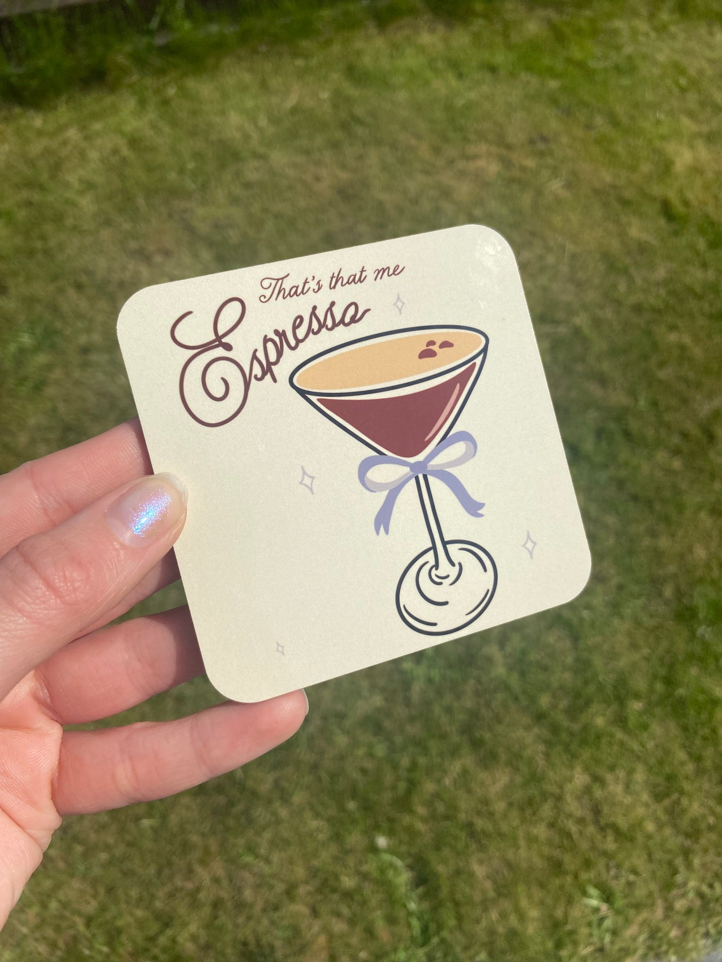Espresso coaster. One coaster. Sabrina