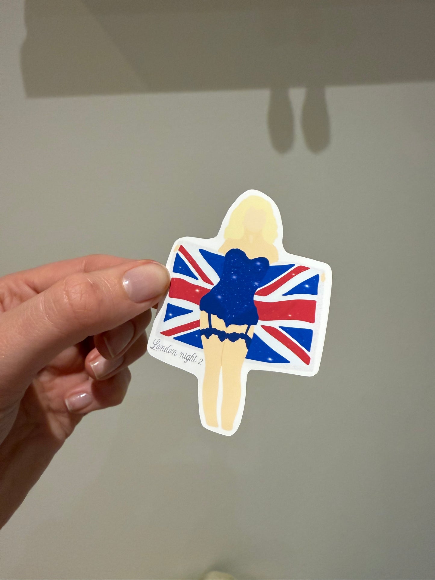 London 2025 Matte sticker. Short n’ Sweet. Block colours. Nights 1 and 2