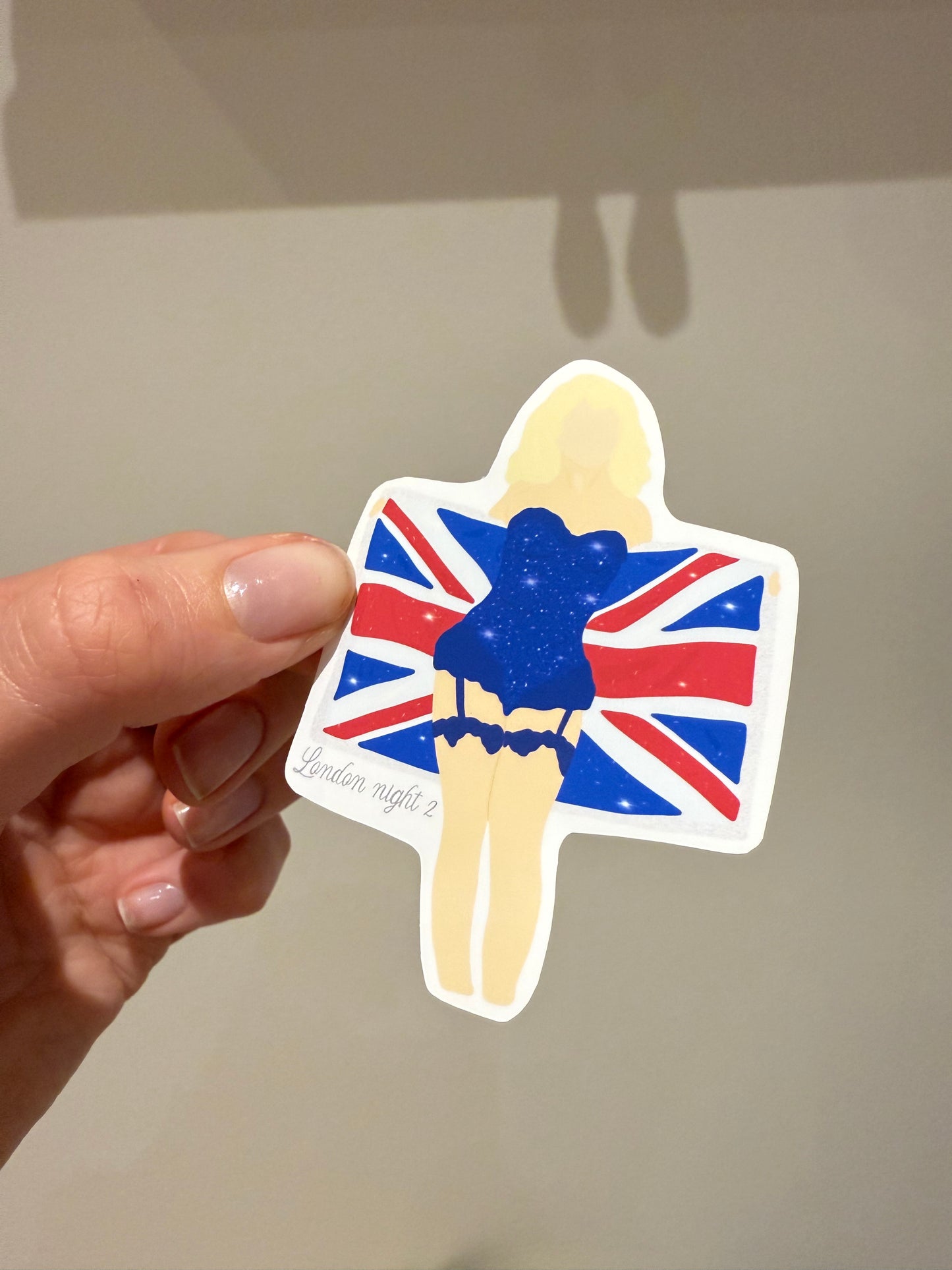 London 2025 Matte sticker. Short n’ Sweet. Block colours. Nights 1 and 2