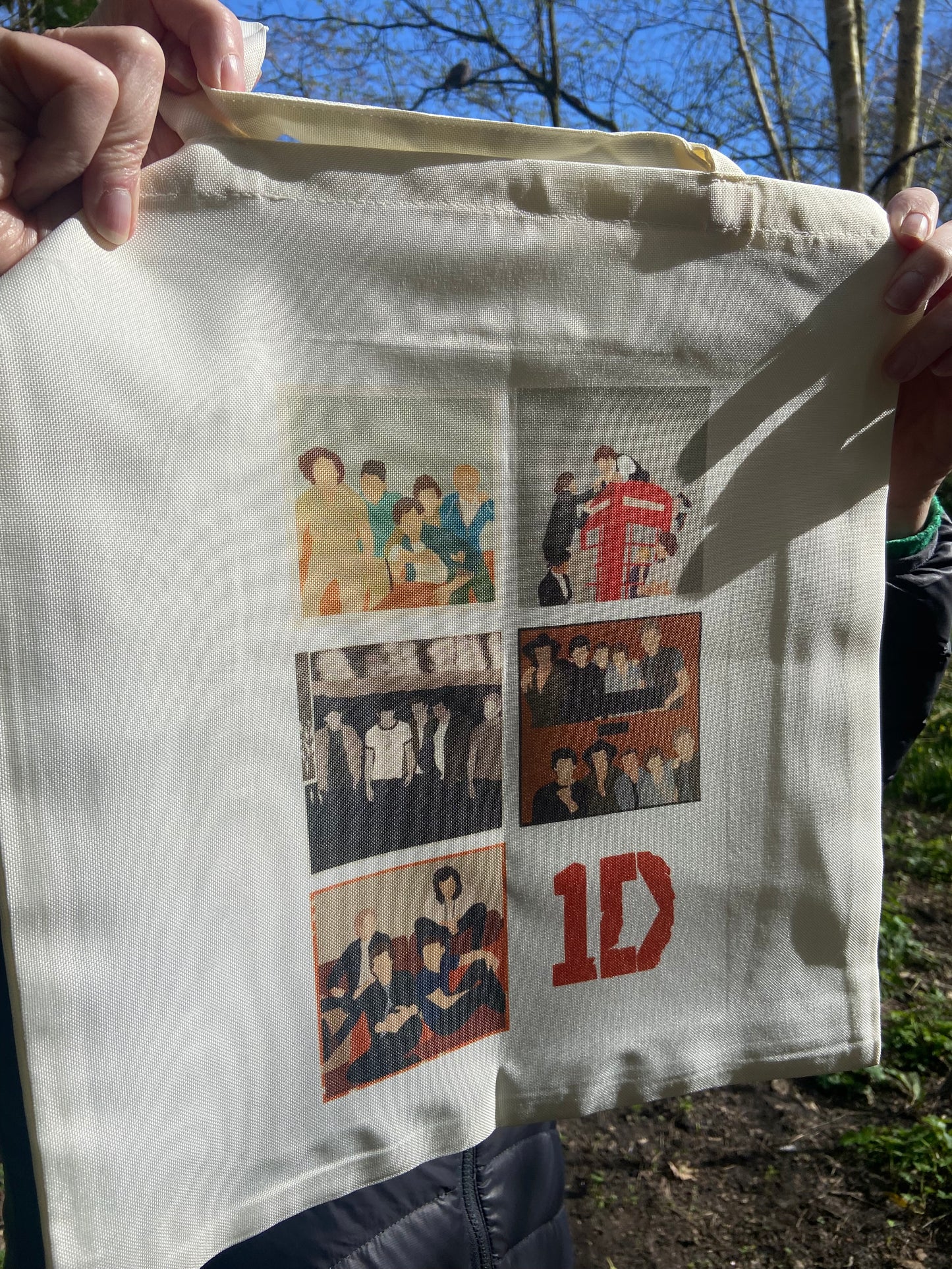 1D album tote bag. Cream