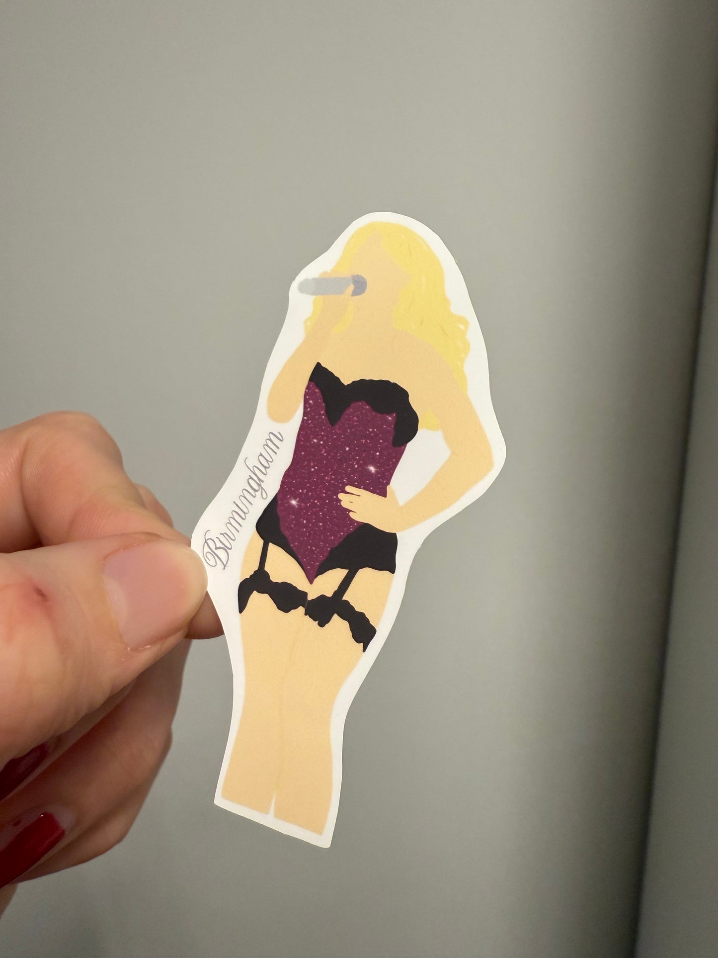 Birmingham 2025 Matte sticker. Short n’ Sweet. Block colours.