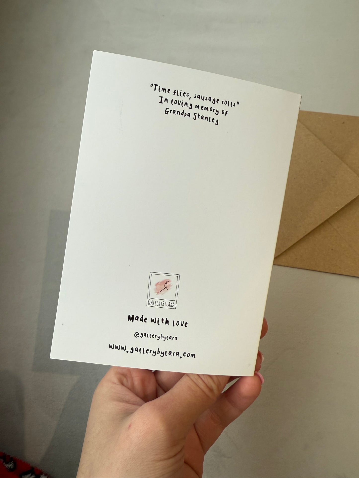 Sausage Roll birthday card. A6. Charity item