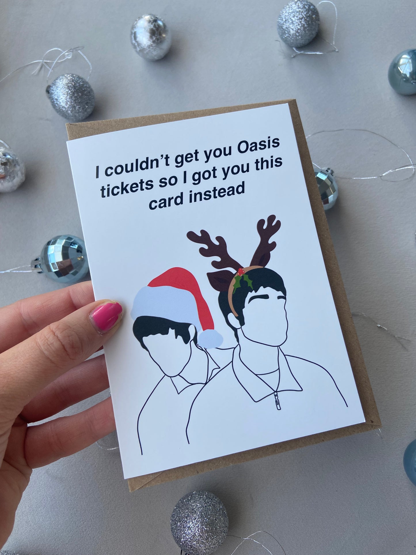 Oasis Christmas card. A6. Funny card