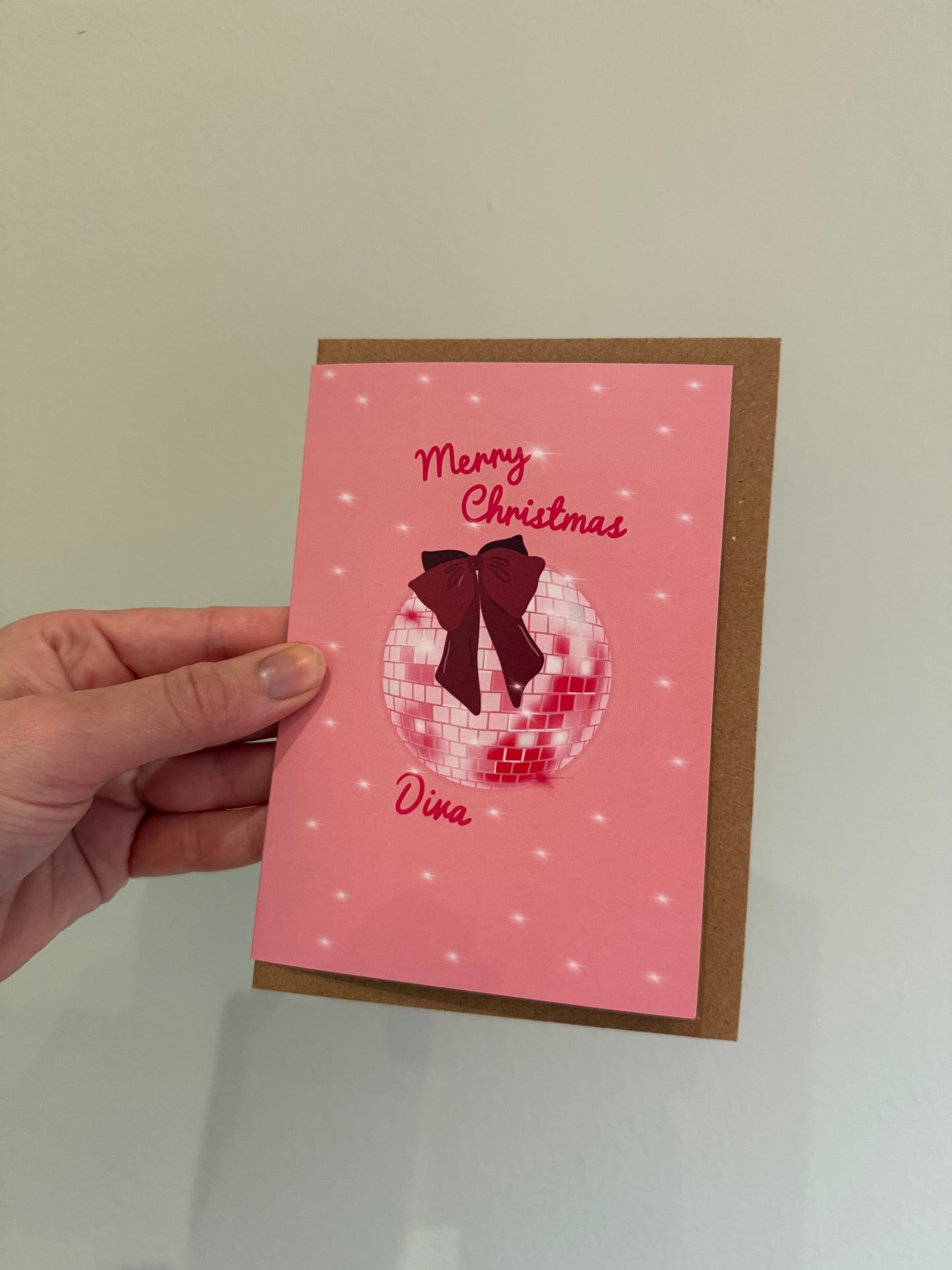“Merry Christmas Diva” Christmas card. A6. Disco ball