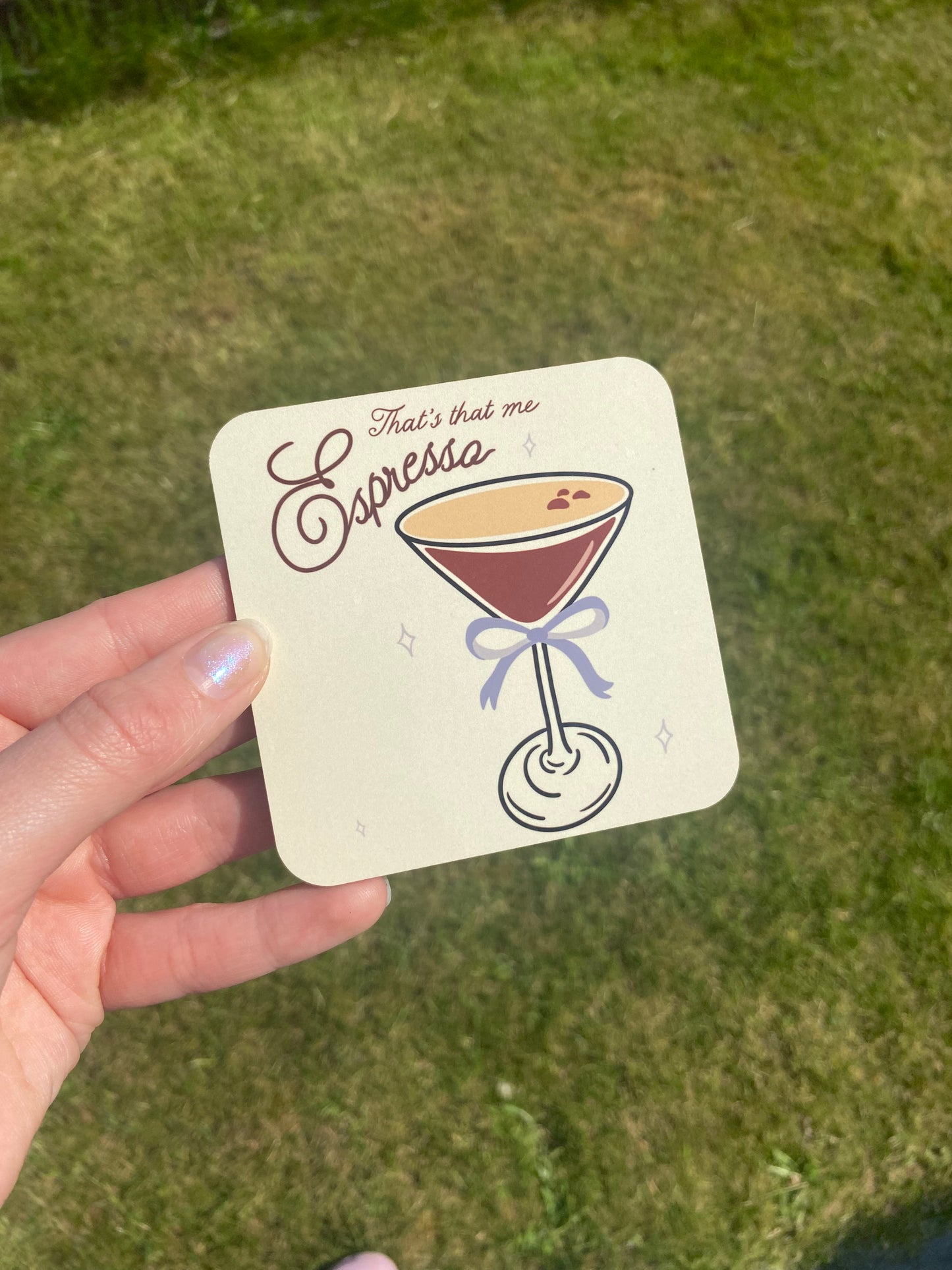 Espresso coaster. One coaster. Sabrina