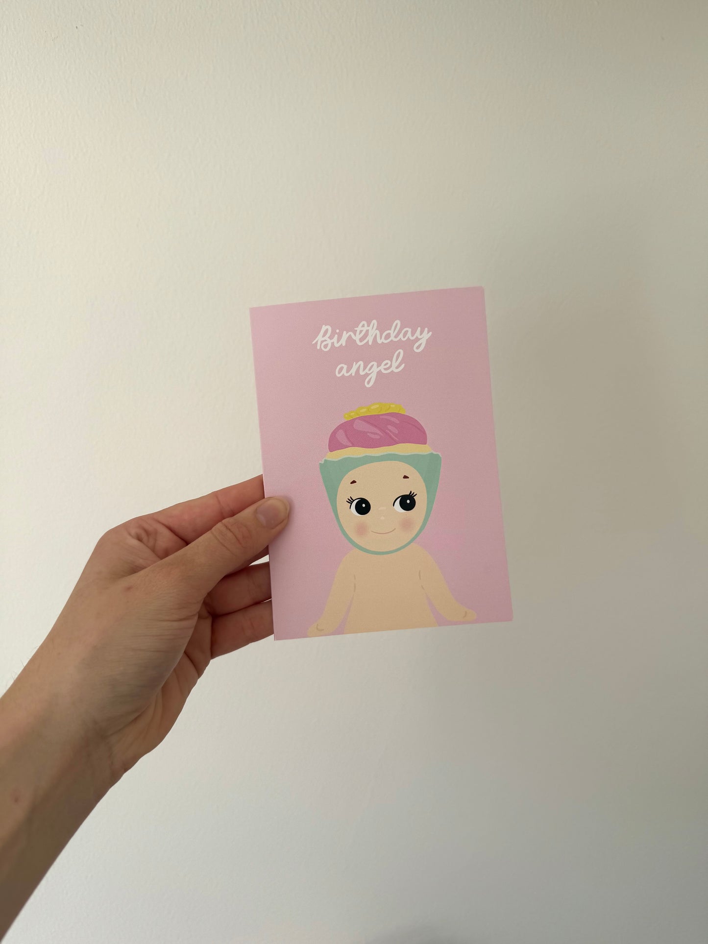 Birthday Angel card. A6. Trinket. Birthday card