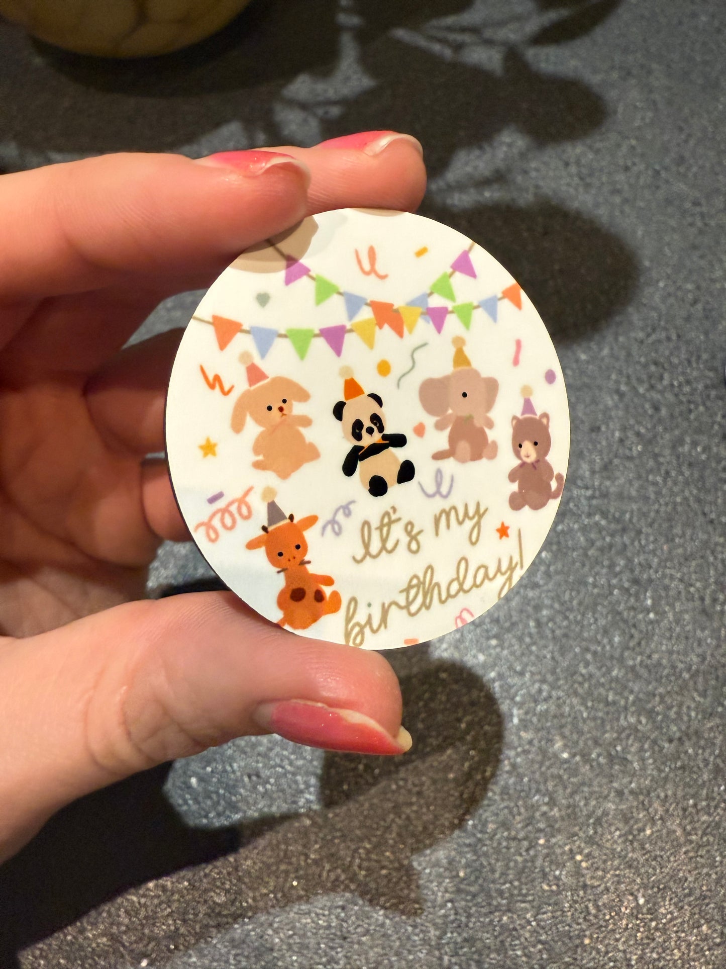 Birthday badge. Cuddly toy inspired birthday badge. “It’s my birthday”