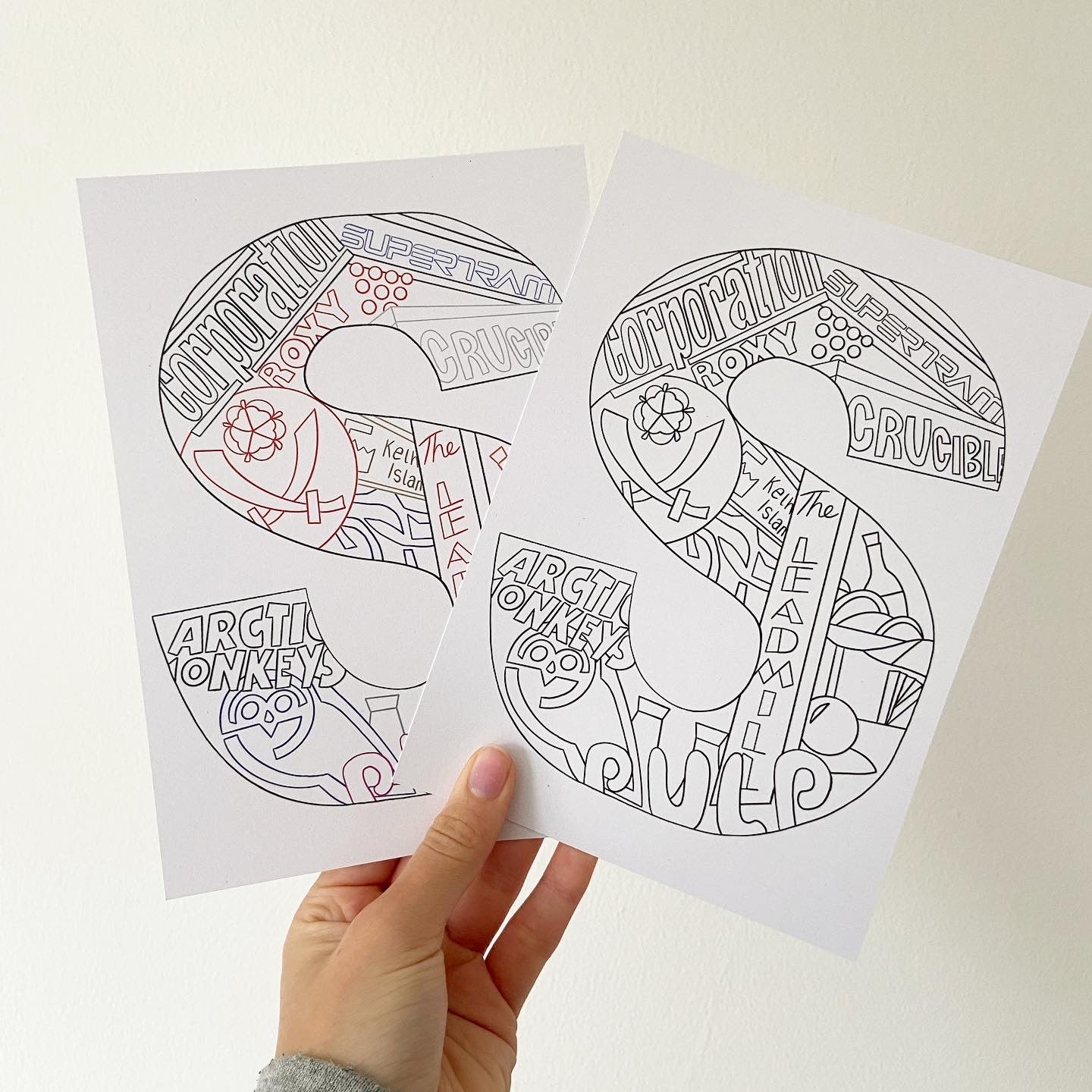 Sheffield print featuring the iconic things of Sheffield. A5