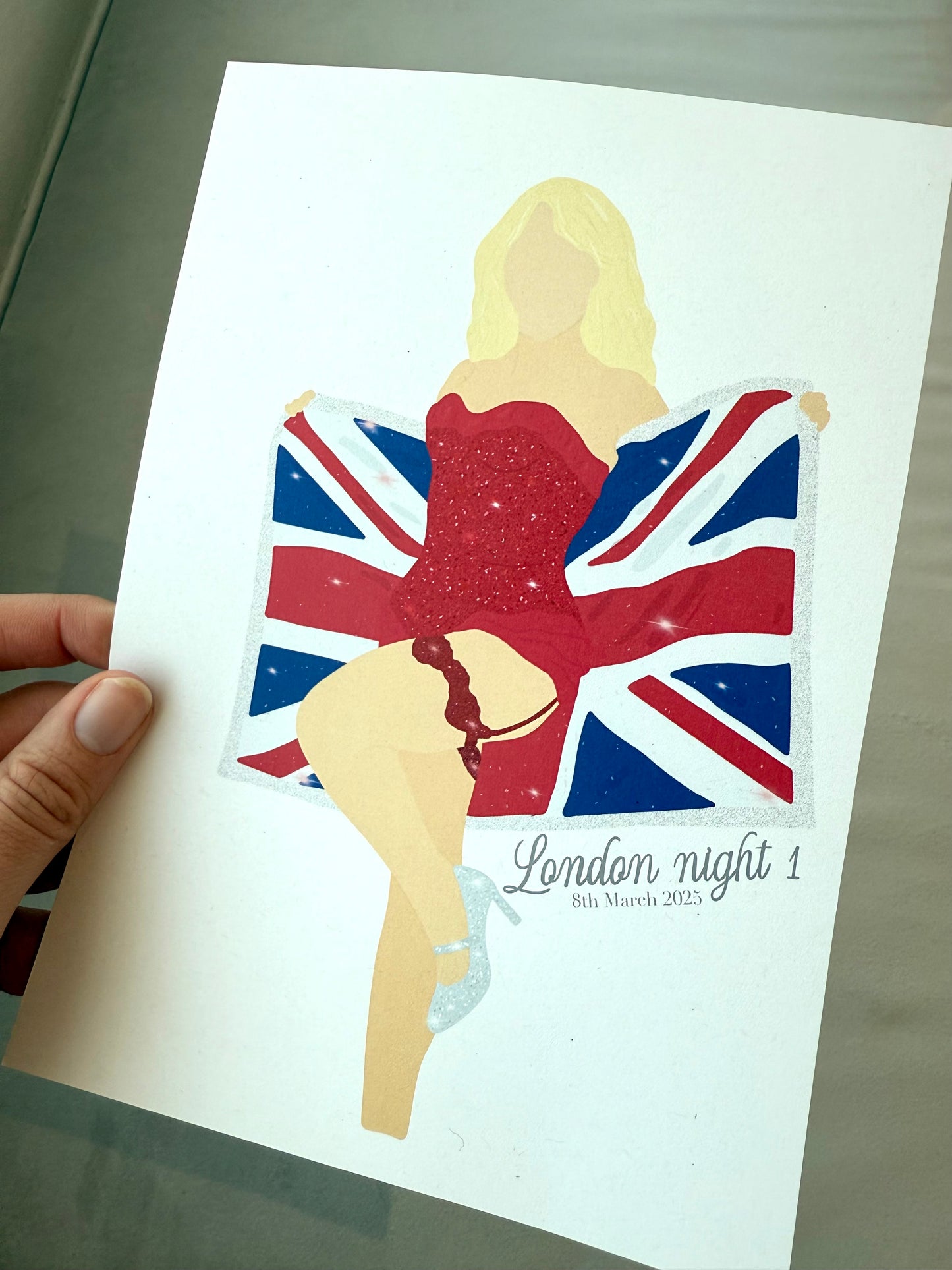 Short n’ Sweet London outfit prints. A5 print. Nights 1 and 2