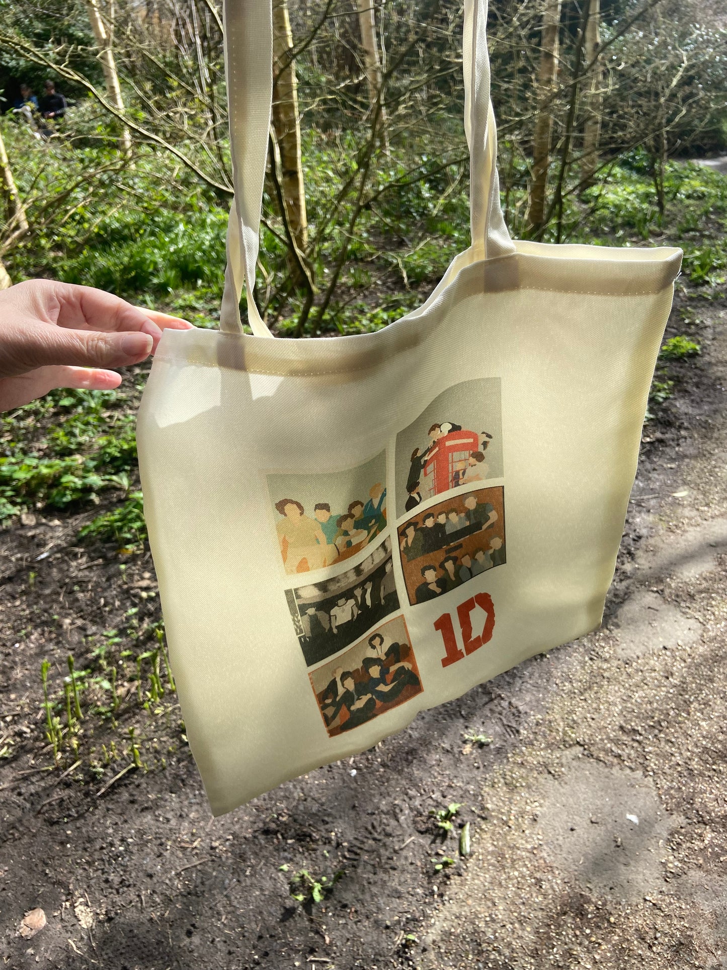 1D album tote bag. Cream