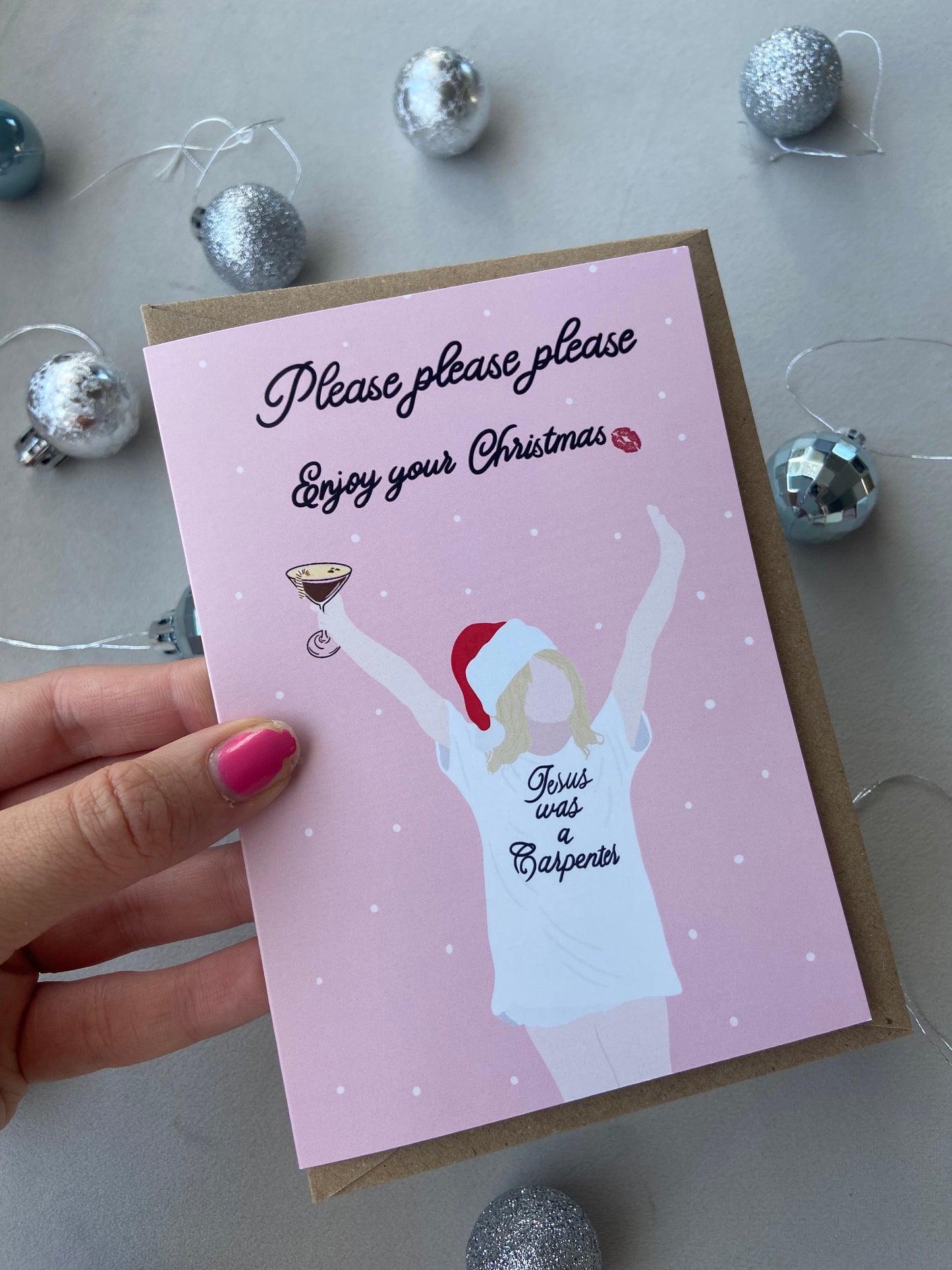 Sabrina Christmas card. A6. “Please please please”