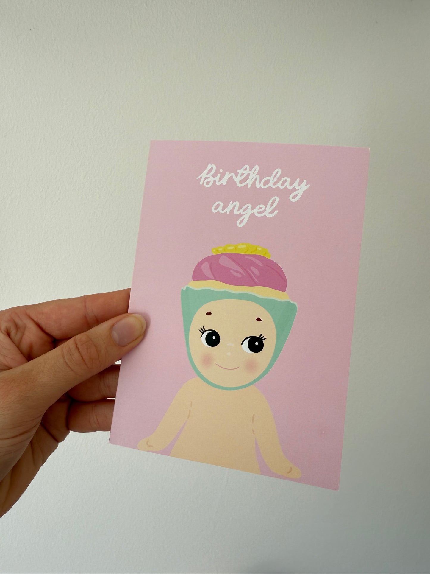 Birthday Angel card. A6. Trinket. Birthday card