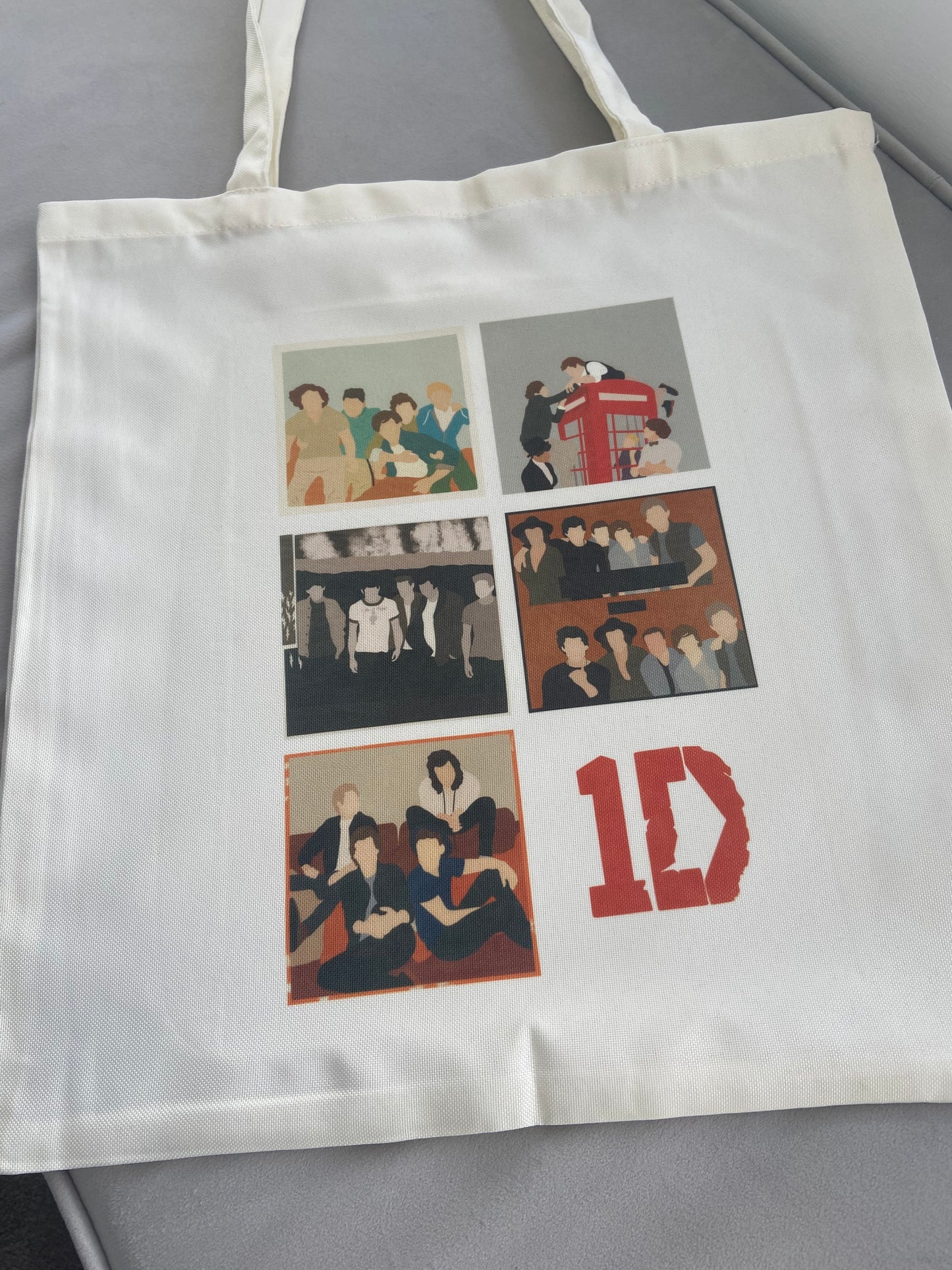 1D album tote bag. Cream