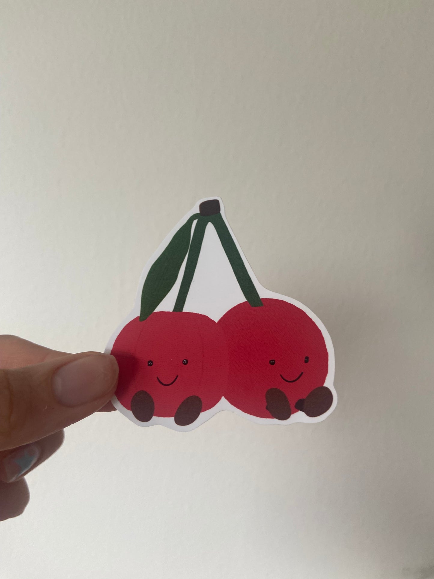Summer fruit Matte sticker. Block colours. Cherry, lemon, lime & watermelon