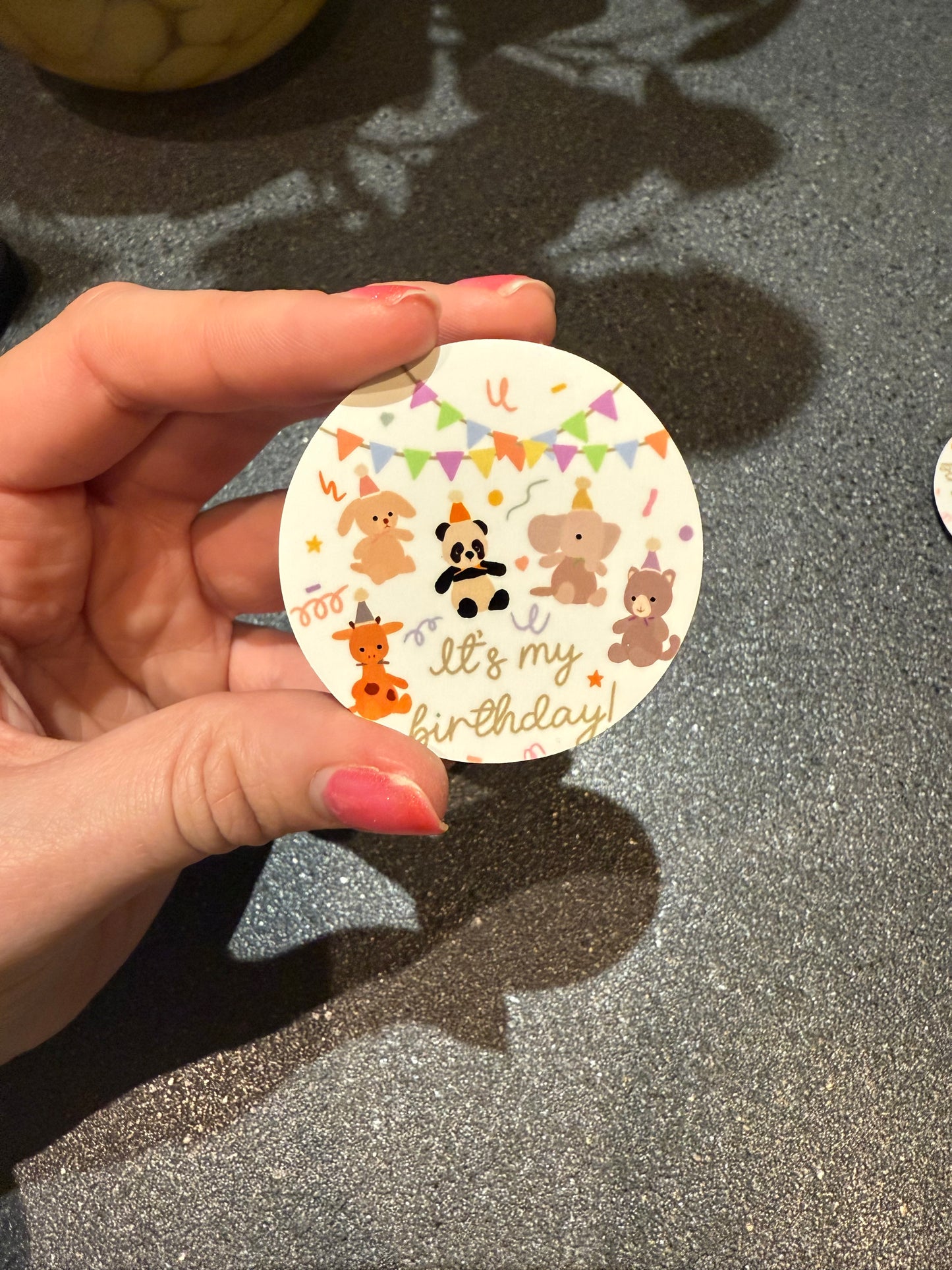 Birthday badge. Cuddly toy inspired birthday badge. “It’s my birthday”