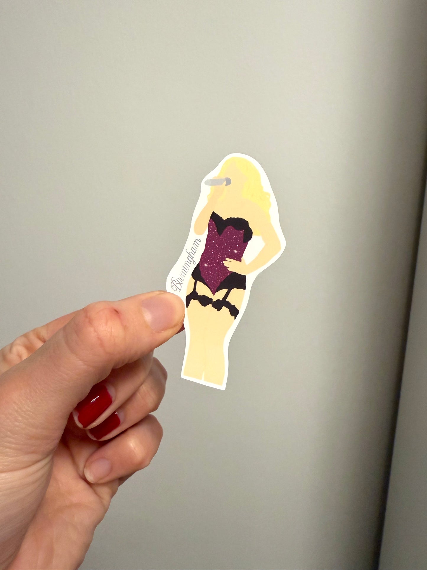Birmingham 2025 Matte sticker. Short n’ Sweet. Block colours.