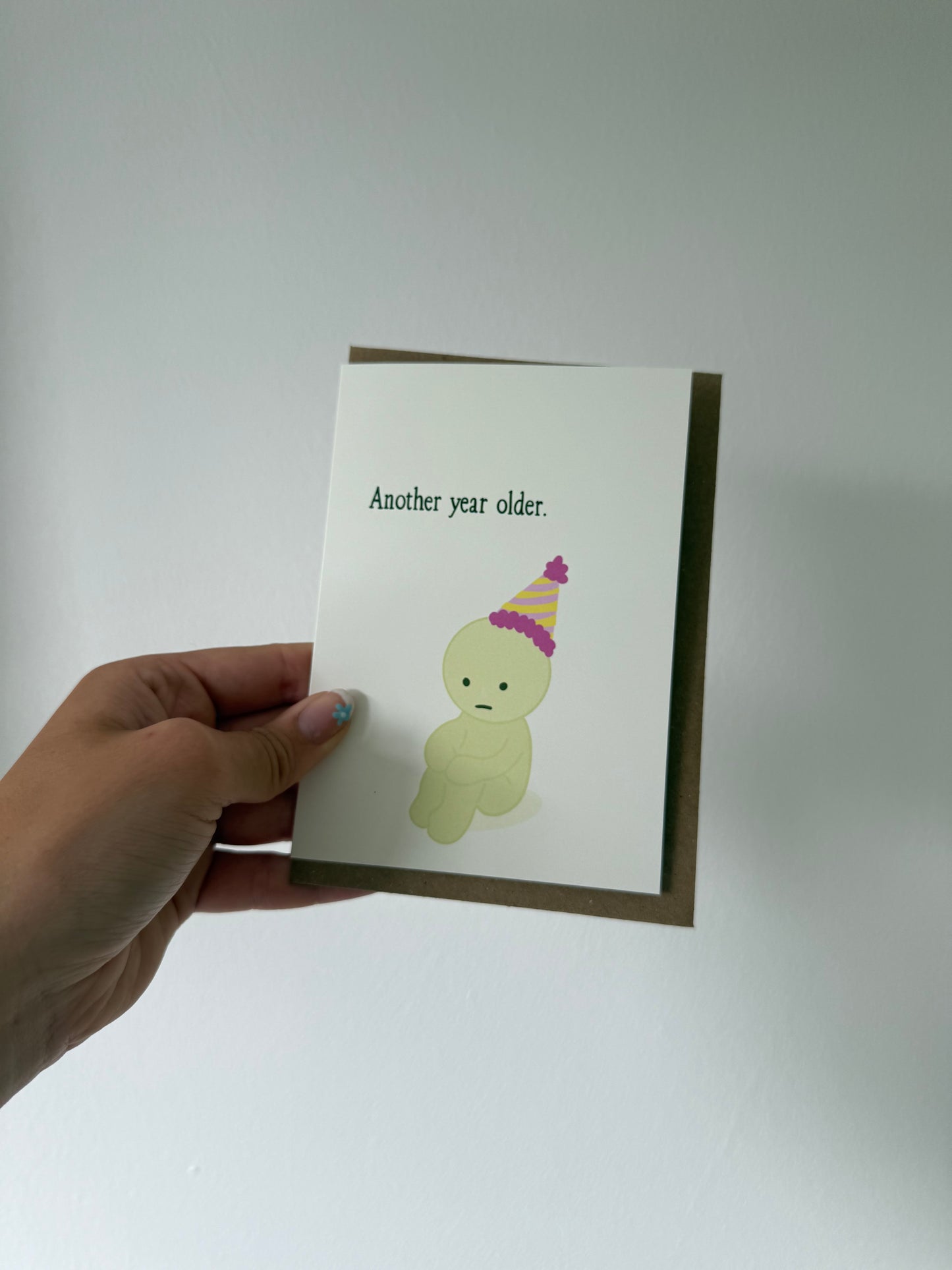 Another year older birthday card. Smiski. A6. Trinket. Birthday card