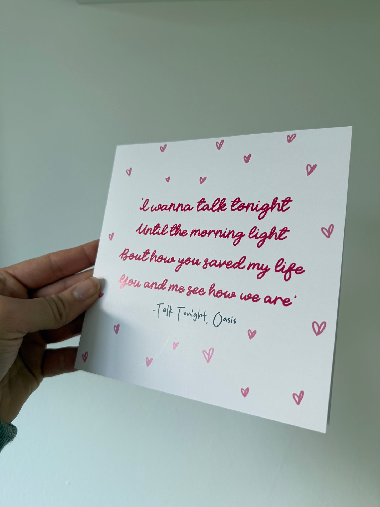 Talk Tonight Valentine’s Card. Squared (148mmx148mm)