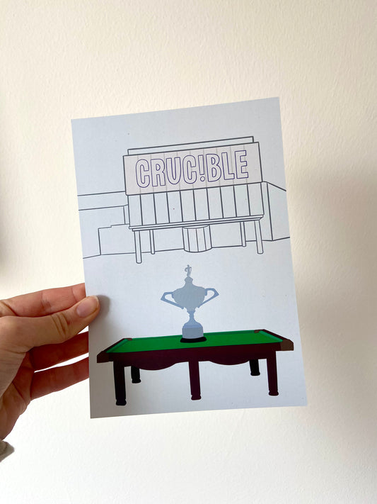 Sheffield The Crucible snooker A5 print