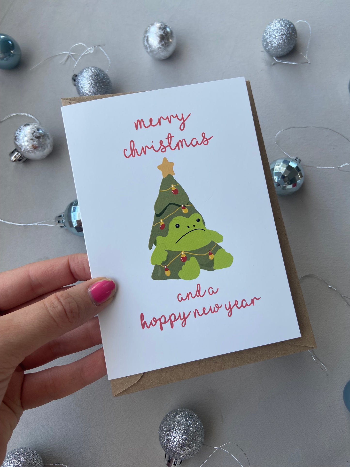 “Merry Christmas & hoppy new year” card. A6