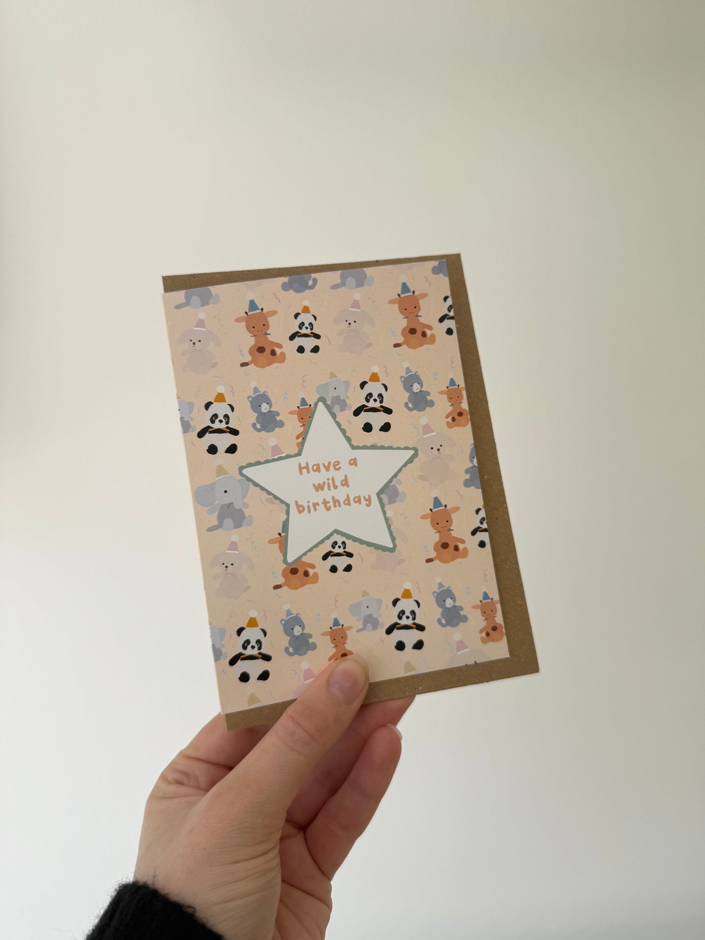 “Have a wild birthday” card. Party animal birthday. A6