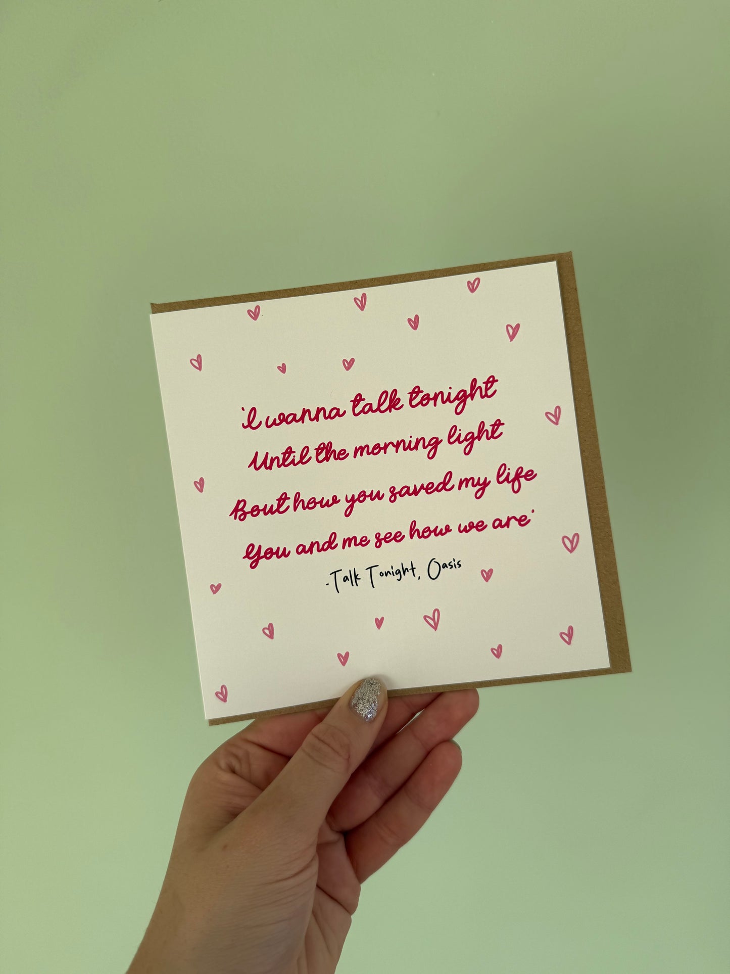 Talk Tonight Valentine’s Card. Squared (148mmx148mm)