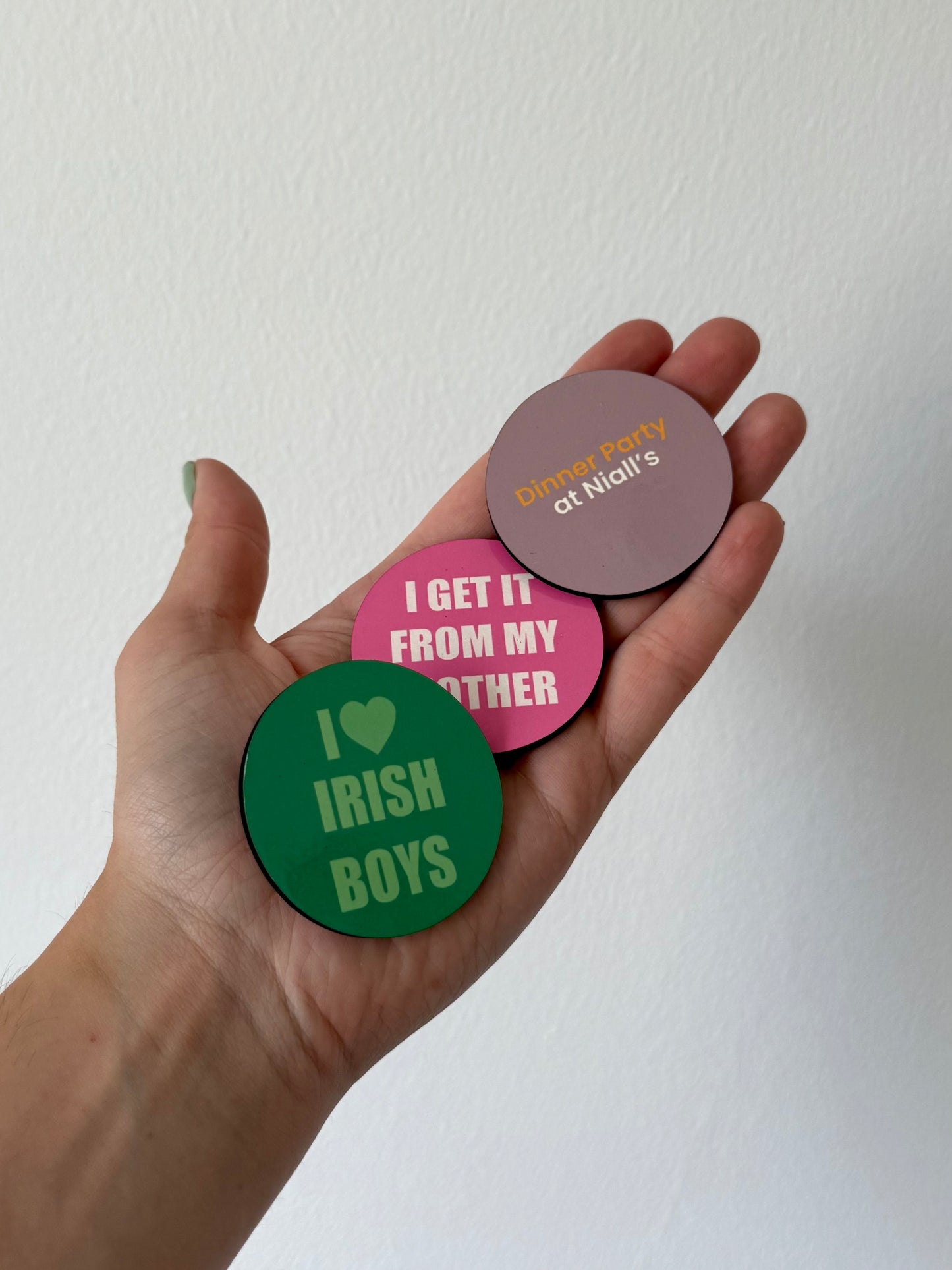 Niall Tour Badges. Wooden badge