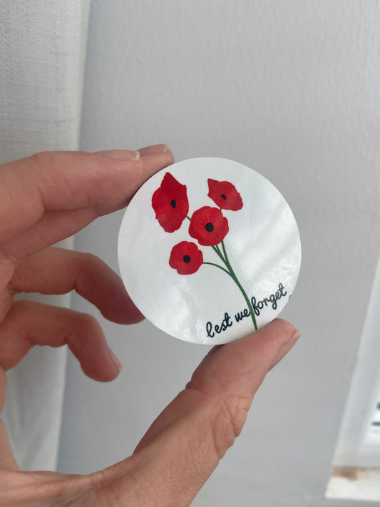 Poppy badge. Charity item for poppy appeal. Magnetic badge