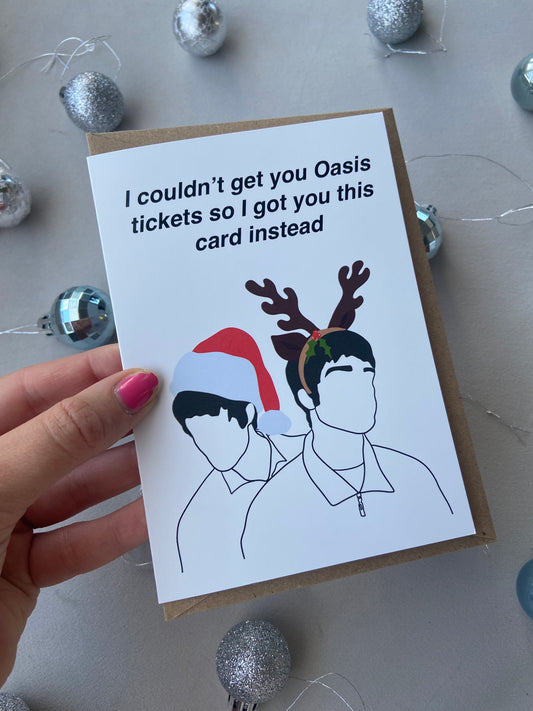 Oasis Christmas card. A6. Funny card