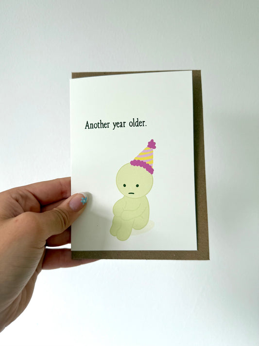Another year older birthday card. Smiski. A6. Trinket. Birthday card