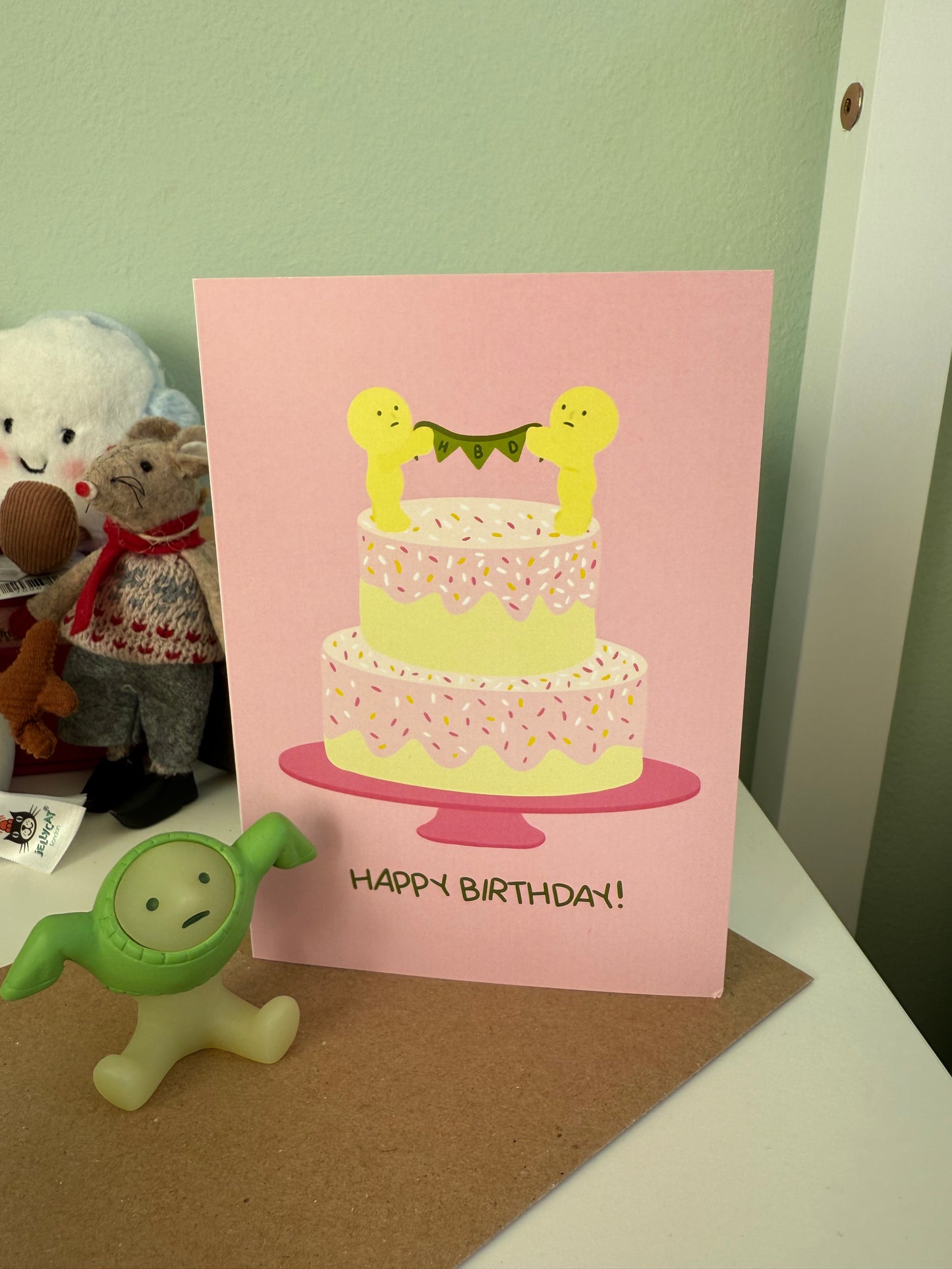 Smiski Birthday card. A6. Trinket. Birthday card