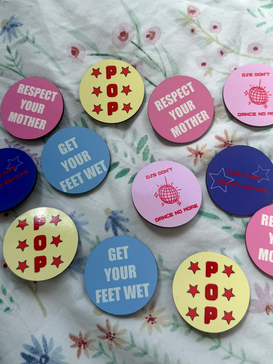 Harry Tour Badges. Wooden badge