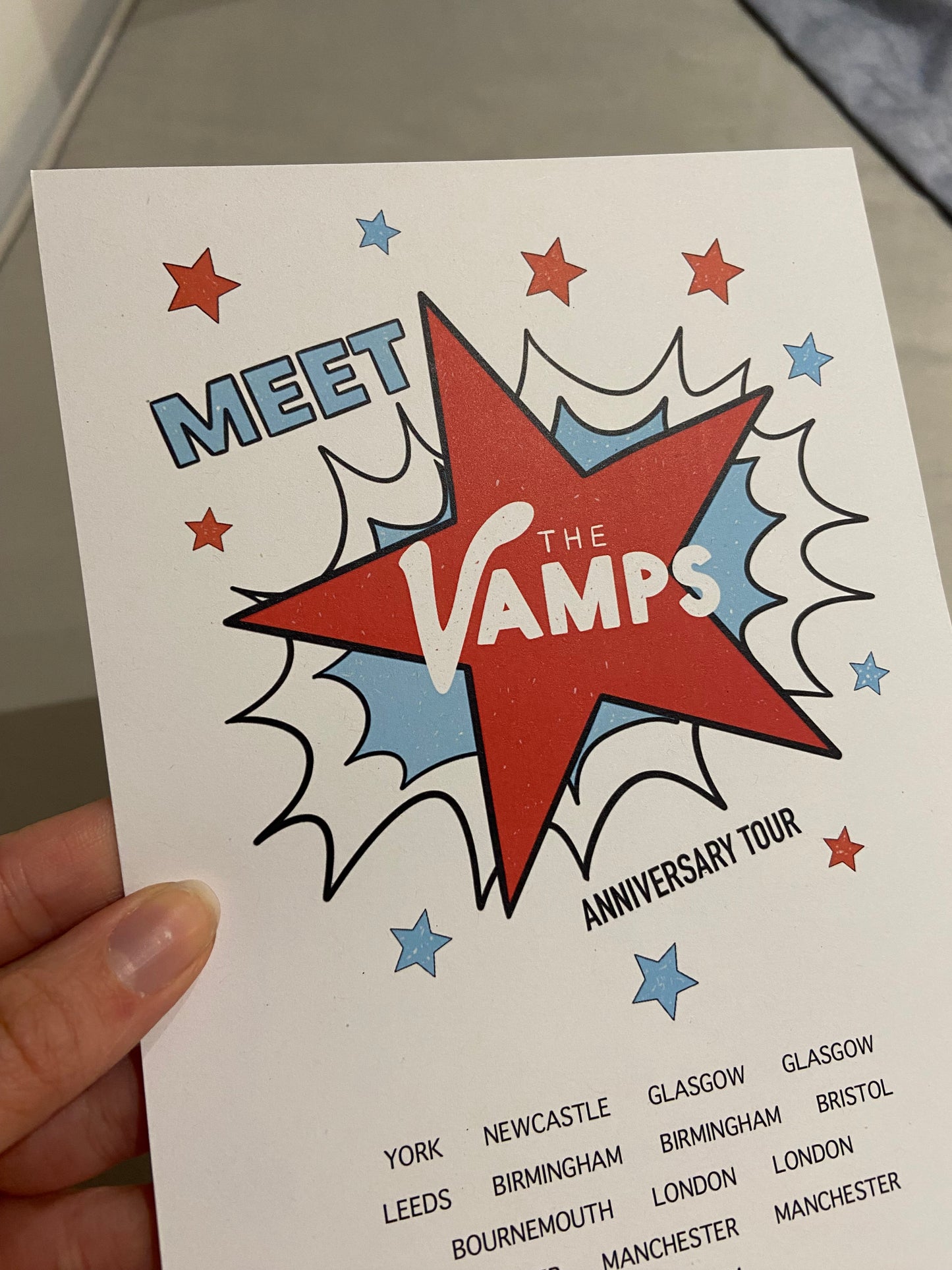 Meet the Vamps 10 year anniversary tour print. A5 print.