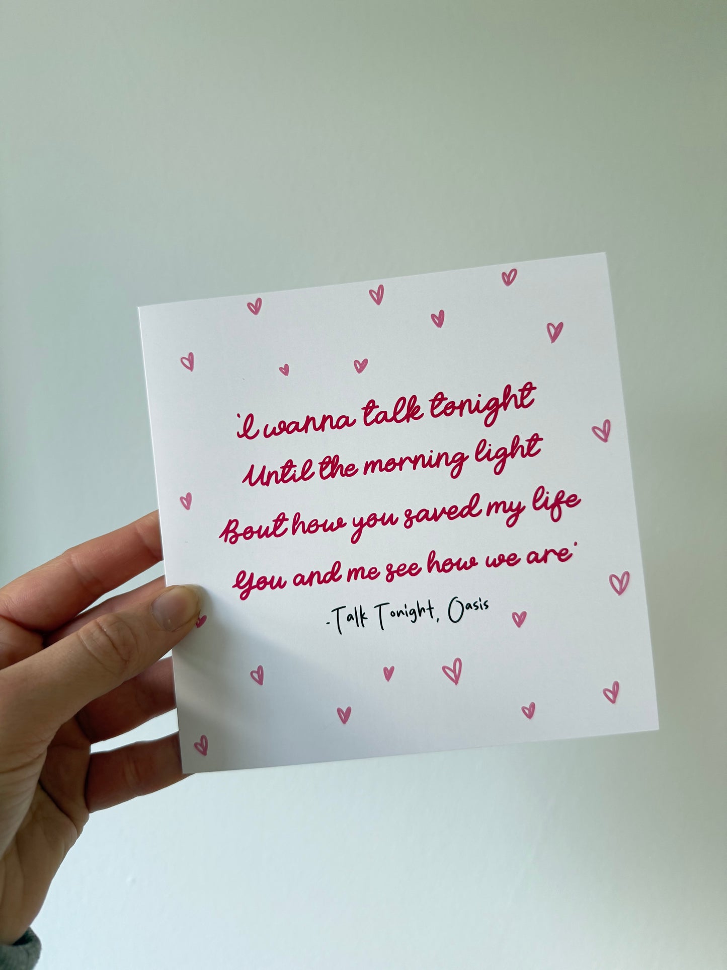 Talk Tonight Valentine’s Card. Squared (148mmx148mm)