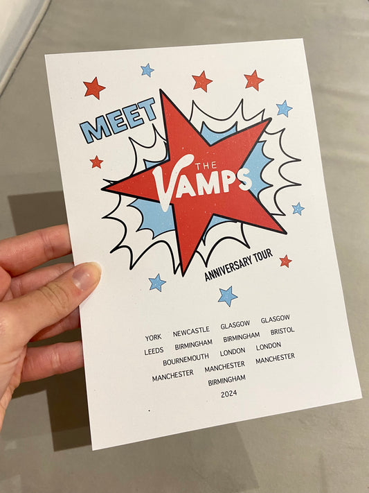 Meet the Vamps 10 year anniversary tour print. A5 print.