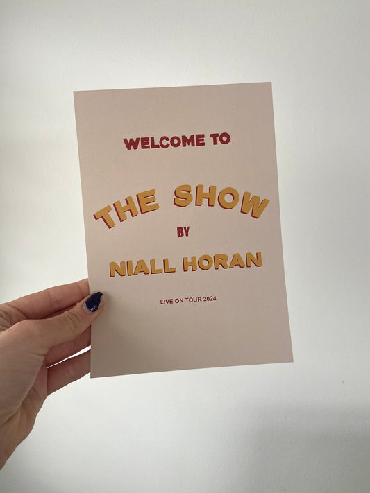 The Show Live on Tour, 2024 A5 print. Niall