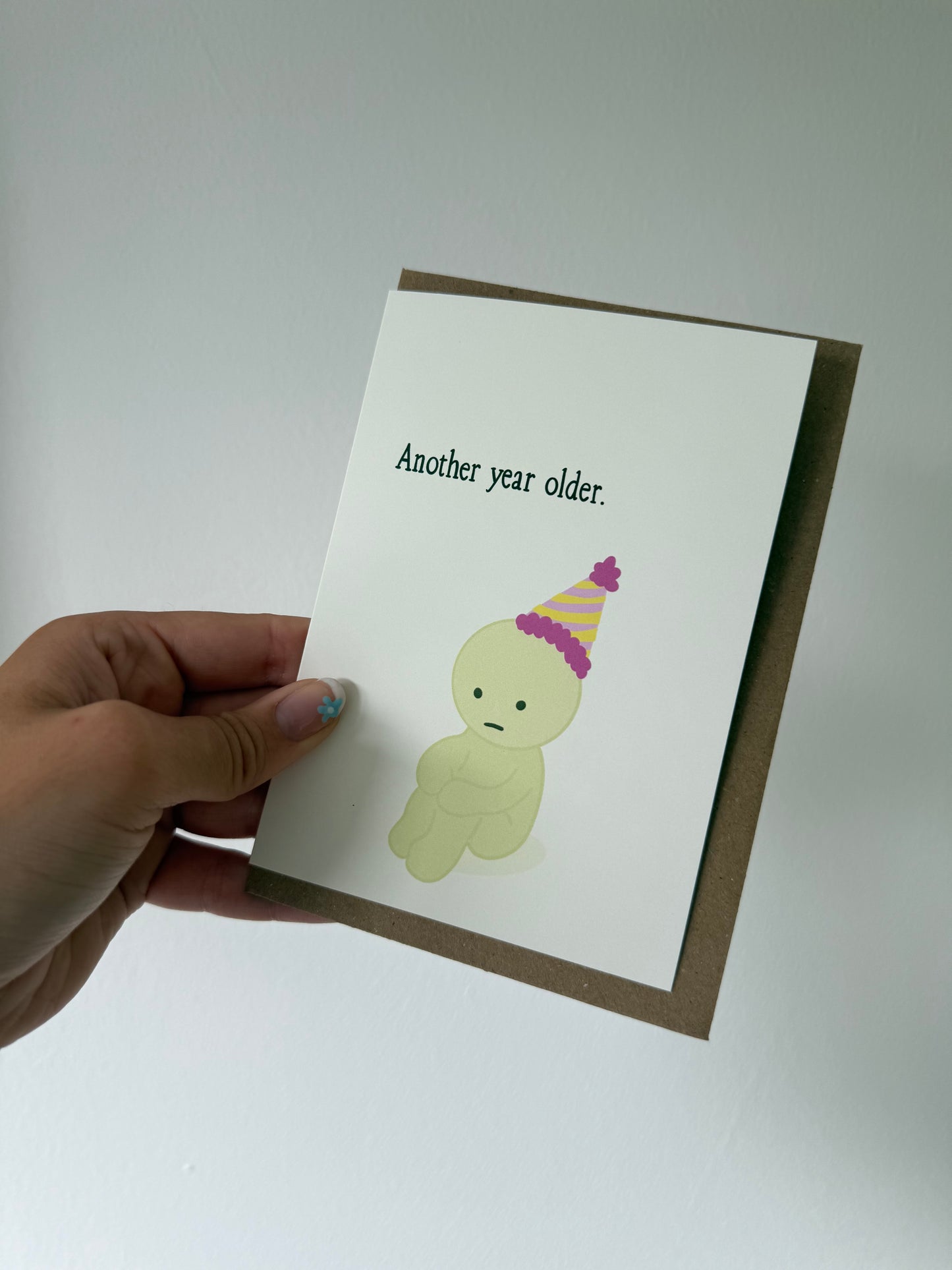 Another year older birthday card. Smiski. A6. Trinket. Birthday card