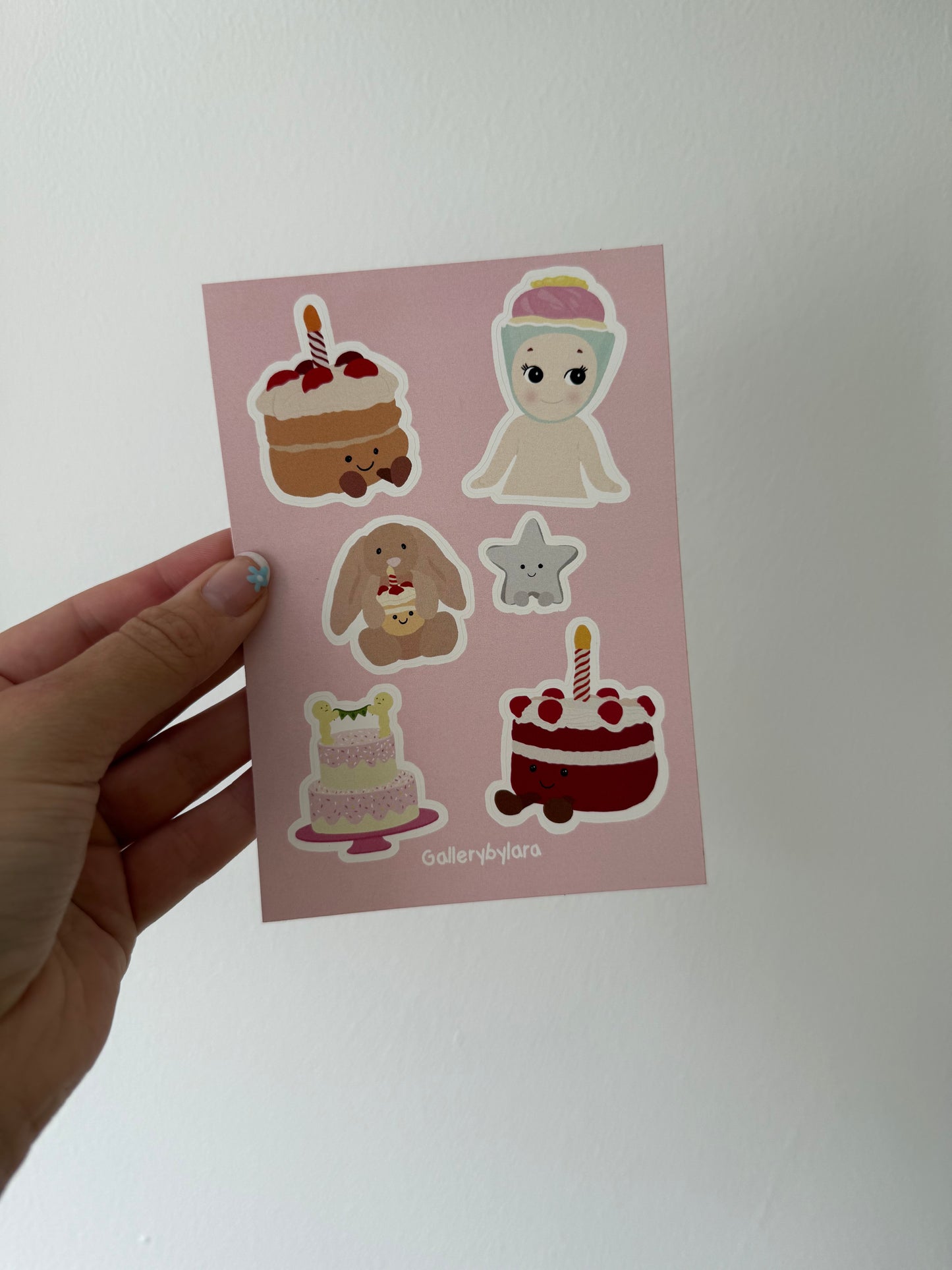 Birthday Sticker Sheet. A6